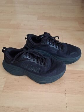 Hoka One One Womens Bondi 8 Wide Black Running Shoes Size 9D